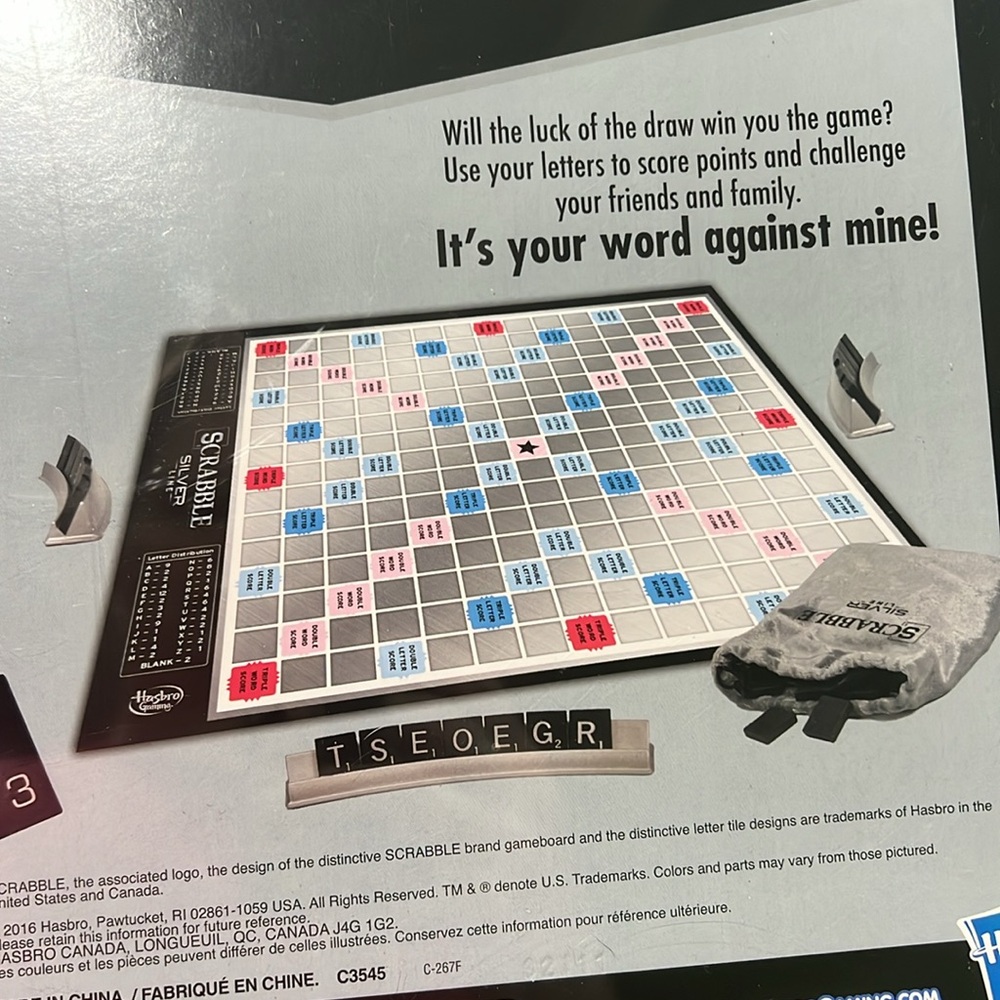 Hasbro Scrabble Game new in box - Silver Line Edition -unopened/sealed - Picture 9 of 9